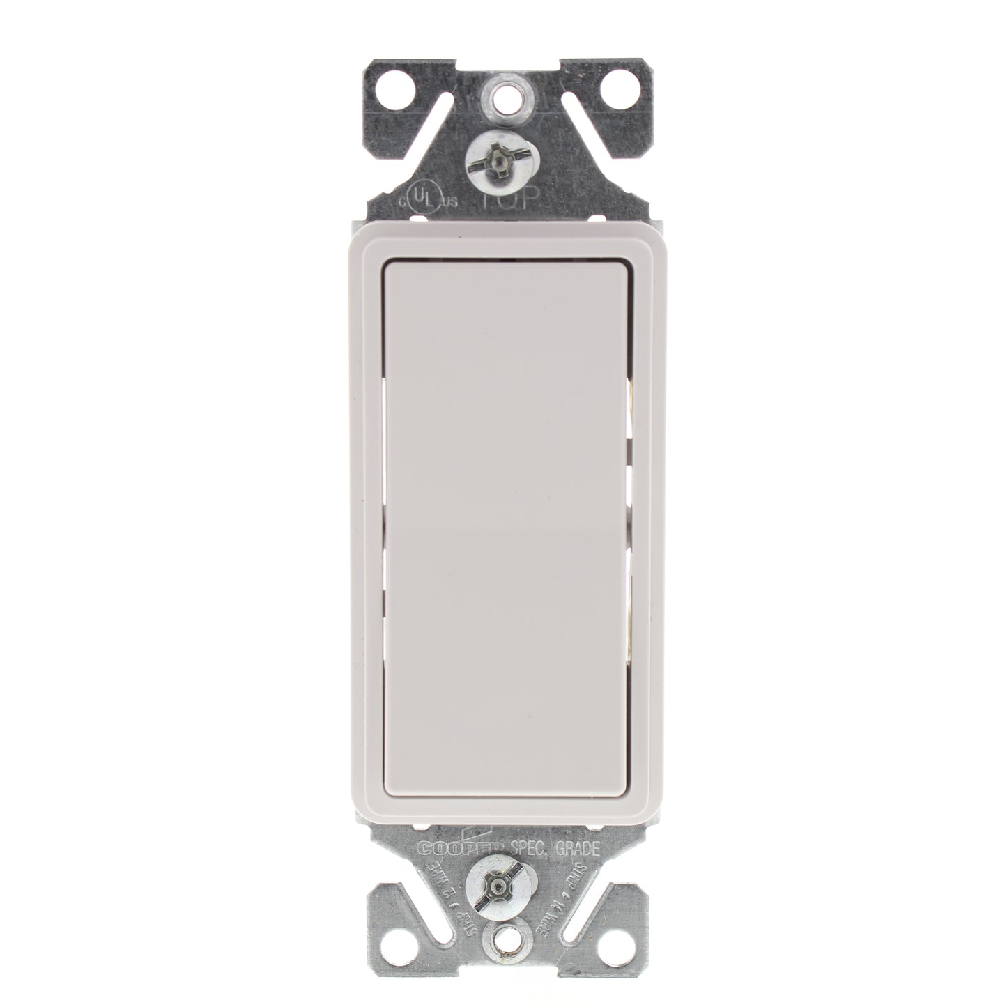 10 Cooper White Decorator Rocker Light Switches 15A Single Pole 120/277V 7501W