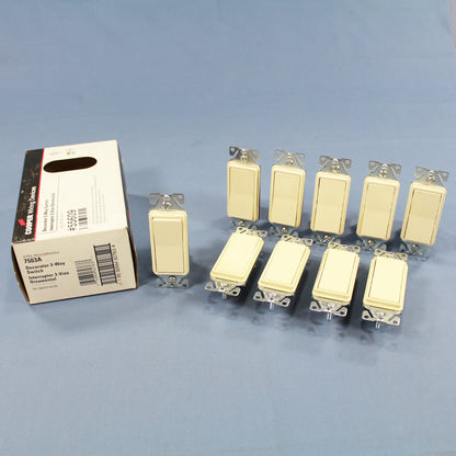 Cooper 7503A Almond Rocker Decorator 3-Way On/Off Power Wall Light Switch 10pcs