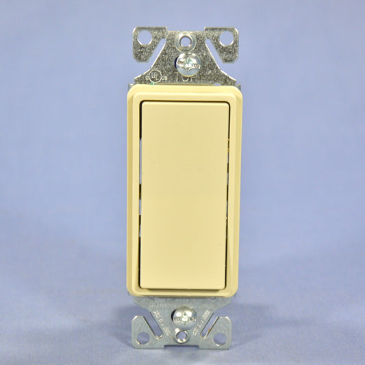 Cooper 3-Way Ivory Residential Decorator Rocker Wall Light Switch 15A Bulk 7503V