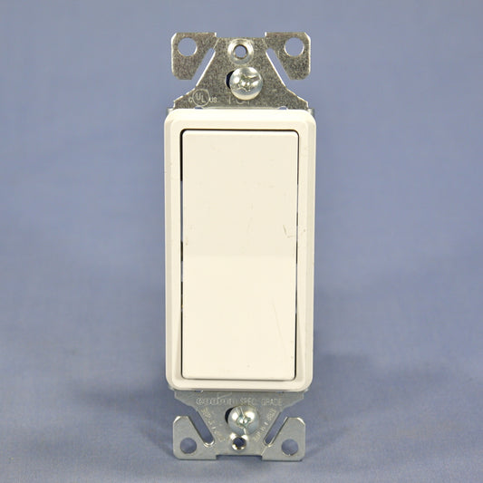 Cooper 3-Way White Scratched Decorator Rocker Wall Light Switch 15A Bulk 7503W