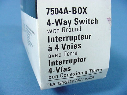 Cooper 7504A Almond Residential 4-Way Decorator Rocker Light Switch Control 15A