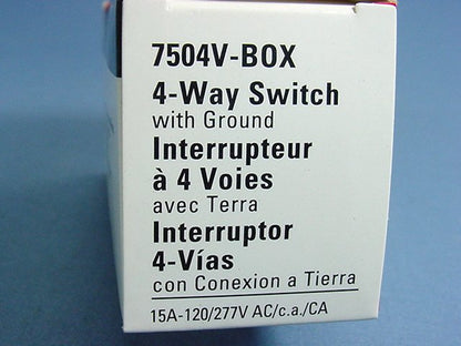 Cooper 4-Way Ivory Residential Decorator Rocker Light Switch Control 15A 7504V