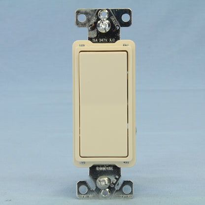 Cooper 7601-347A Almond Commercial Decorator Single Pole Rocker Switch 15A 347V
