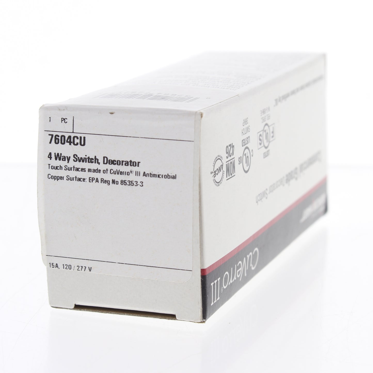 Cooper 7604CU Antimicrobial CuVerro Copper Touch Decorator 4-Way Switch 15A