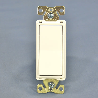 Cooper White Commercial Decorator Rocker Wall Light Switch 20A 120/277V 7621W