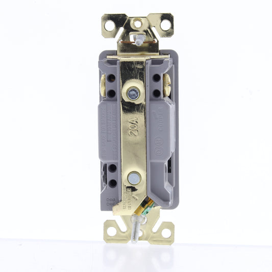 Cooper 7623CU Bronze Antimicrobial CuVerro White Decorator 3-Way Rocker Switch
