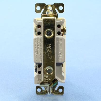 Cooper Light Almond Commercial Decorator 3-Way Rocker Light Switch 20A 7623LA