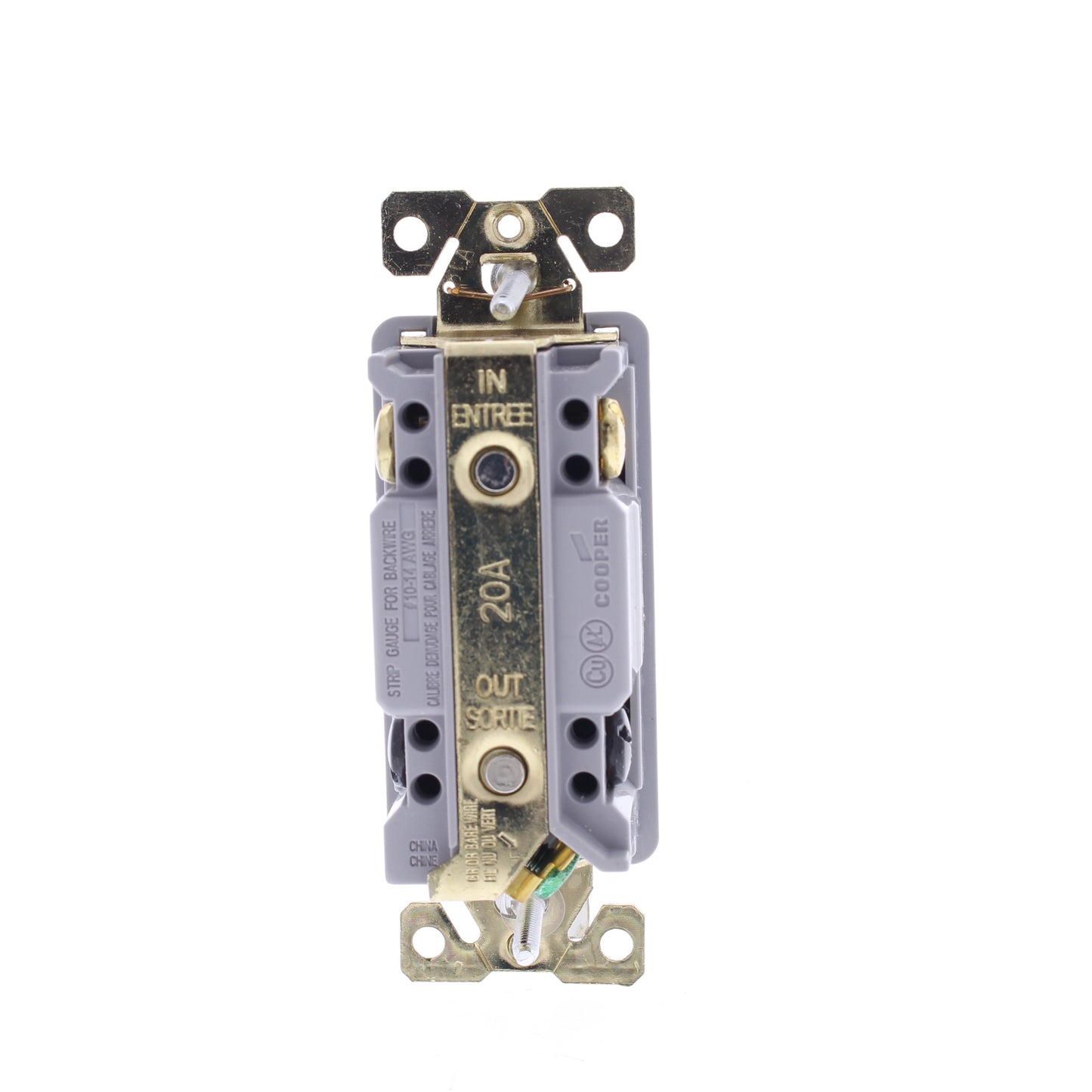 Cooper 7624CU Bronze Antimicrobial CuVerro White Decorator 4-Way Rocker Switch