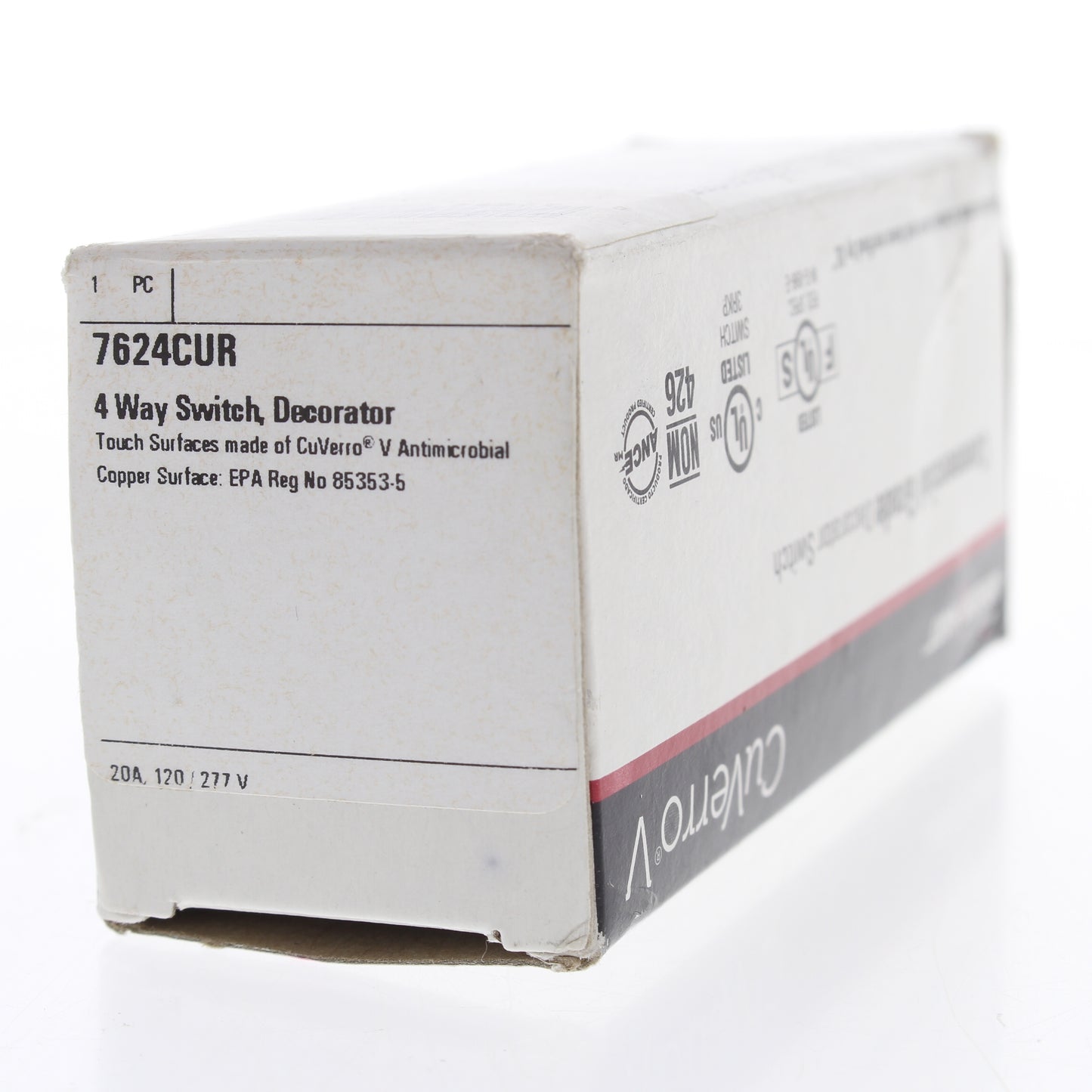 7624CUR Antimicrobial CuVerro Rose Copper Decorator 4-Way Rocker Switch 20A
