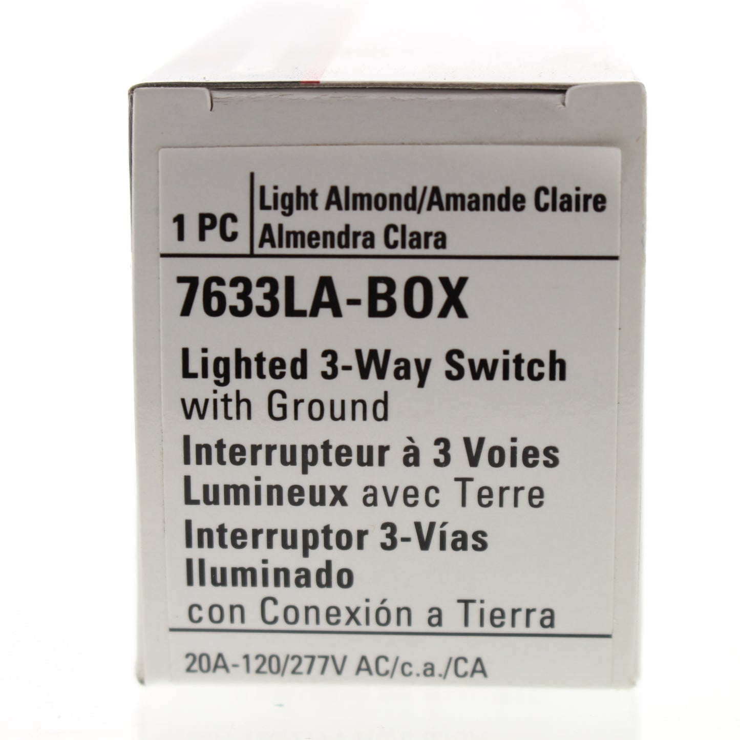 Cooper 7633LA Light Almond Lighted Decorator 3-Way Rocker Wall Light Switch 20A