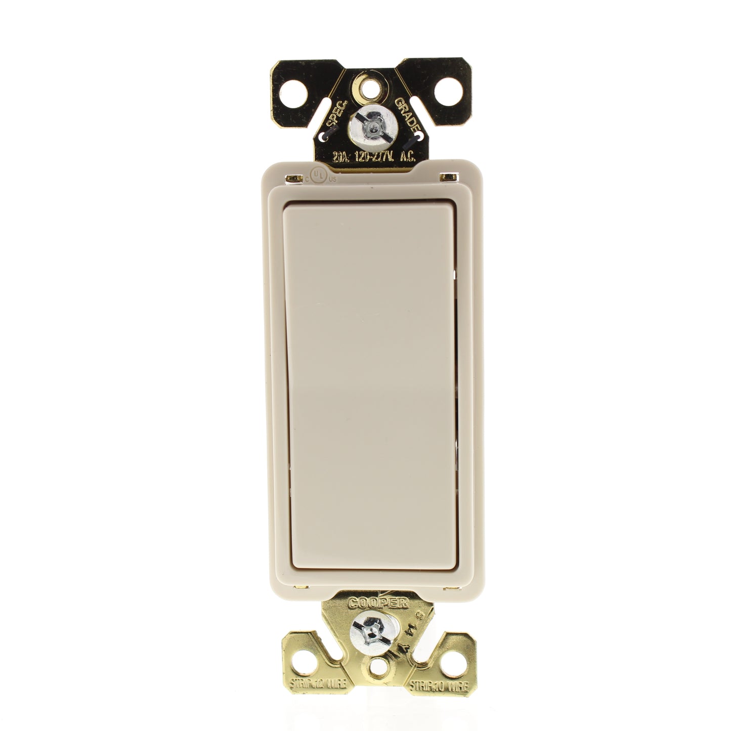 Cooper 7633LA Light Almond Lighted Decorator 3-Way Rocker Wall Light Switch 20A
