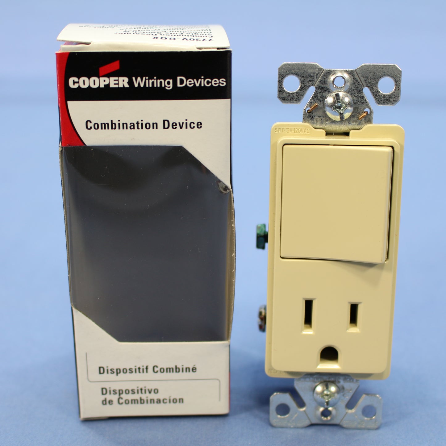 Cooper Ivory Single Pole Decorator Rocker Wall Light Switch Receptacle 15A 7730V