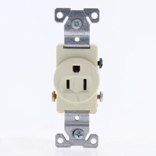 Cooper 817A Almond Commercial Single Outlet Straight Blade Receptacle 5-15R 15A