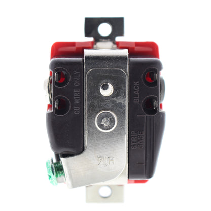 Cooper 8310MRD Red Hospital Straight Blade Single Outlet 5-20R 20A Short Strap