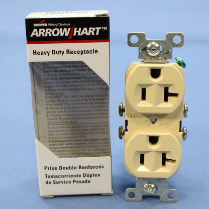 Cooper 877V Ivory 20A Outlet Duplex Receptacle Nema 5-20R 125V Boxed Commercial