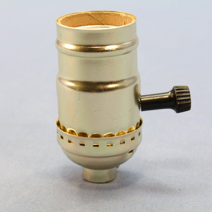 Cooper 925ABD 3-Way Turn Knob Light Socket Brass Lampholder 1/8" IPS