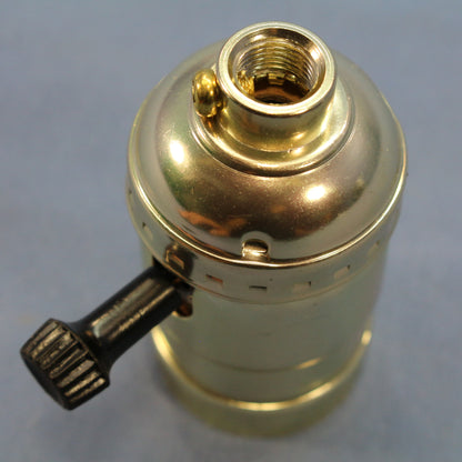 Cooper 925ABD 3-Way Turn Knob Light Socket Brass Lampholder 1/8" IPS