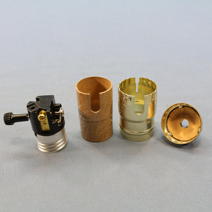 Cooper 925ABD 3-Way Turn Knob Light Socket Brass Lampholder 1/8" IPS