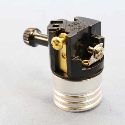 Cooper 925ABD 3-Way Turn Knob Light Socket Brass Lampholder 1/8" IPS