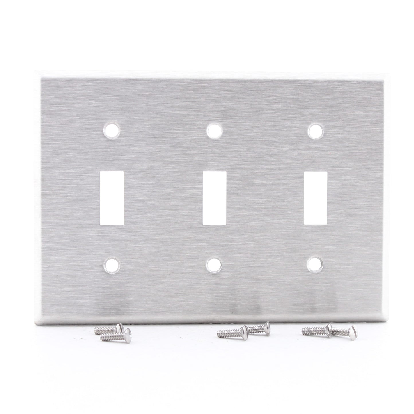 Cooper 93073 3-Gang Non-Magnetic Stainless Steel Toggle Switch Cover Wallplate