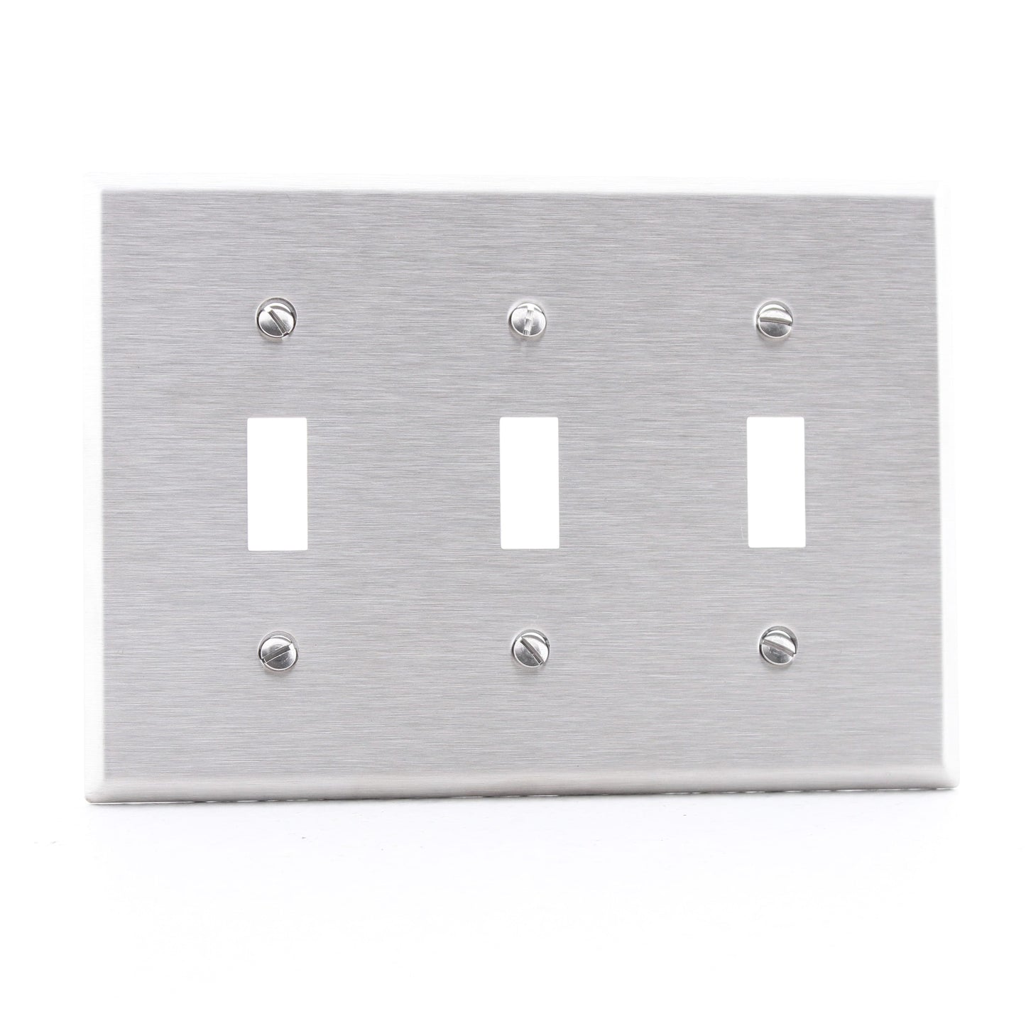 Cooper 93073 3-Gang Non-Magnetic Stainless Steel Toggle Switch Cover Wallplate