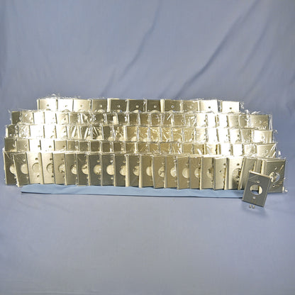 100 Cooper Stainless Steel Receptacle Wallplate Single Outlet Covers 1.40" 93091