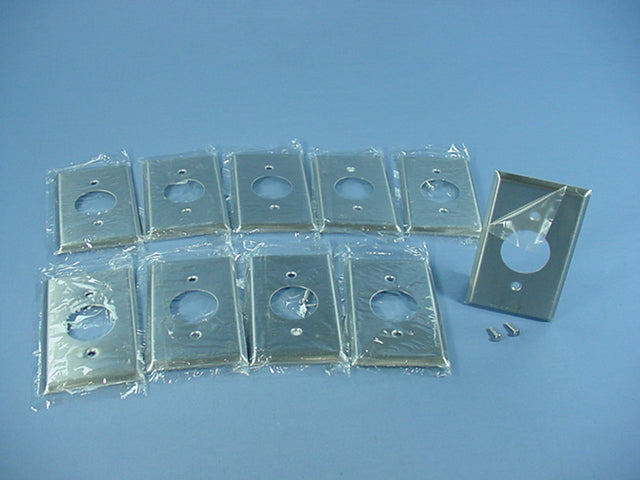 Cooper 93091 Stainless Steel 1.40" Single Receptacle Outlet Wallplates 10pk