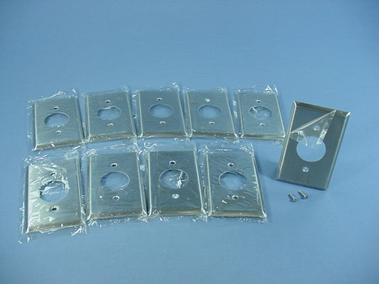 Cooper 93091 Stainless Steel 1.40" Single Receptacle Outlet Wallplates 10pk