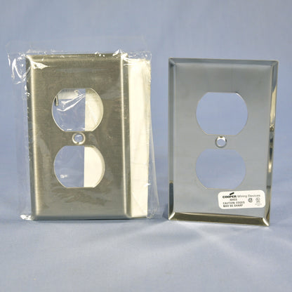 10 Cooper Stainless Steel 1-Gang Receptacle Duplex Outlet Cover Wallplates 93101