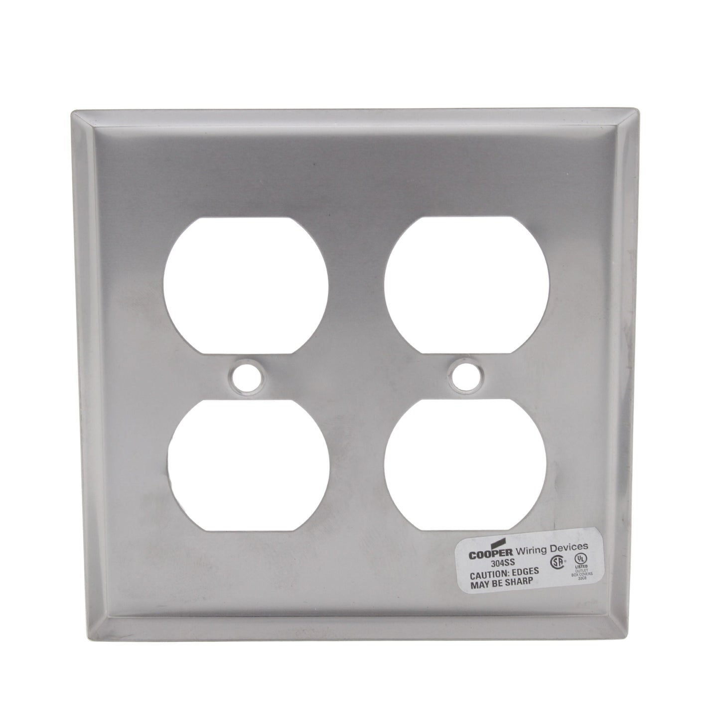 Cooper 93102 Stainless Steel 2-Gang Duplex Receptacle Outlet Wallplates 10-Pack