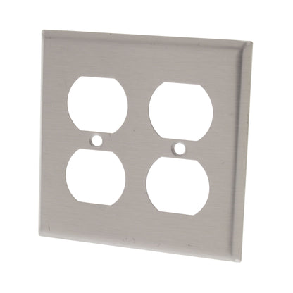 Cooper 93102 Stainless Steel Duplex Receptacle 2-Gang Wallplate Outlet Cover