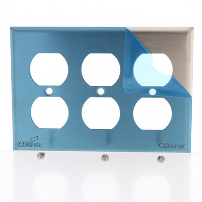 Cooper 93103CUR Copper 3-Gang Blank CuVerro Antimicrobial Wallplate Box Mount