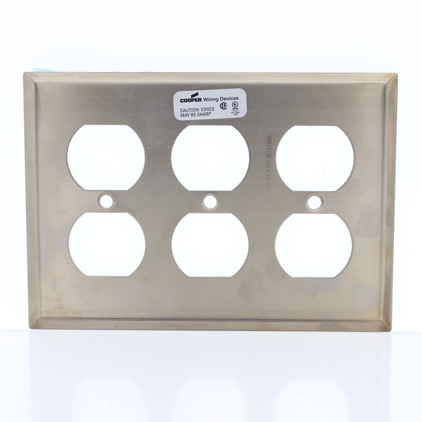 Cooper 93103CUR Copper 3-Gang Blank CuVerro Antimicrobial Wallplate Box Mount
