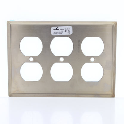 Cooper 93103CUR Copper 3-Gang Blank CuVerro Antimicrobial Wallplate Box Mount