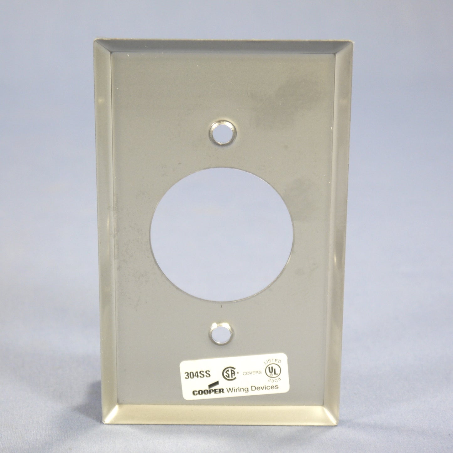 Cooper 93111 Stainless Steel 1-Gang 1.60" Receptacle Wallplate Outlet Cover