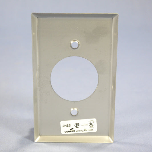 Cooper 93111 Stainless Steel 1-Gang 1.60" Receptacle Wallplate Outlet Cover