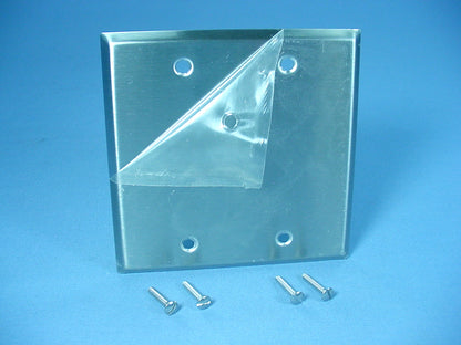 Cooper 2-Gang Type 302 Non-Magnetic Stainless Steel Blank Cover Wall Plate 93152