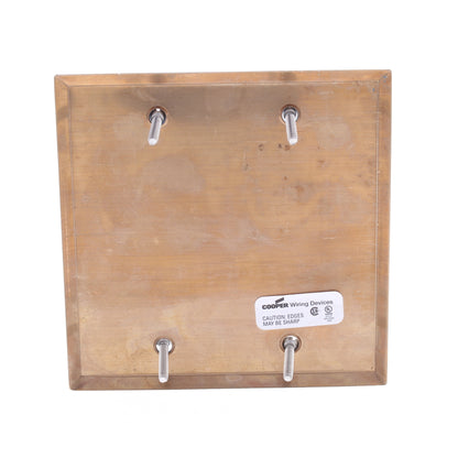 Cooper 93152CUR Copper 2-Gang Blank CuVerro Antimicrobial Wallplate Box Mount