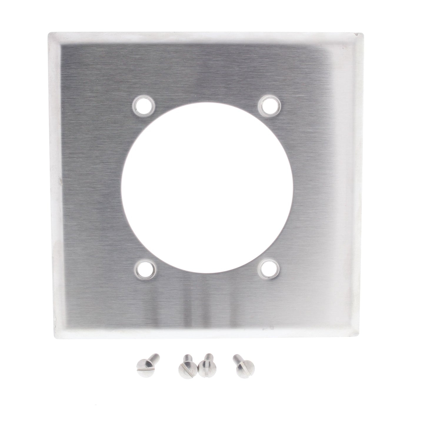 Cooper 93223 Stainless Steel 2-Gang 2.4688 Opening Outlet Wallplate Non-Magnetic