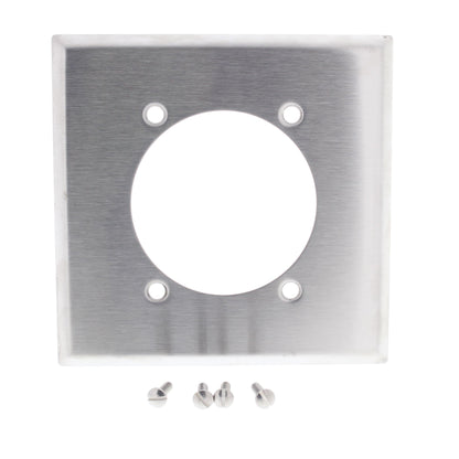 Cooper 93223 Stainless Steel 2-Gang 2.4688 Opening Outlet Wallplate Non-Magnetic