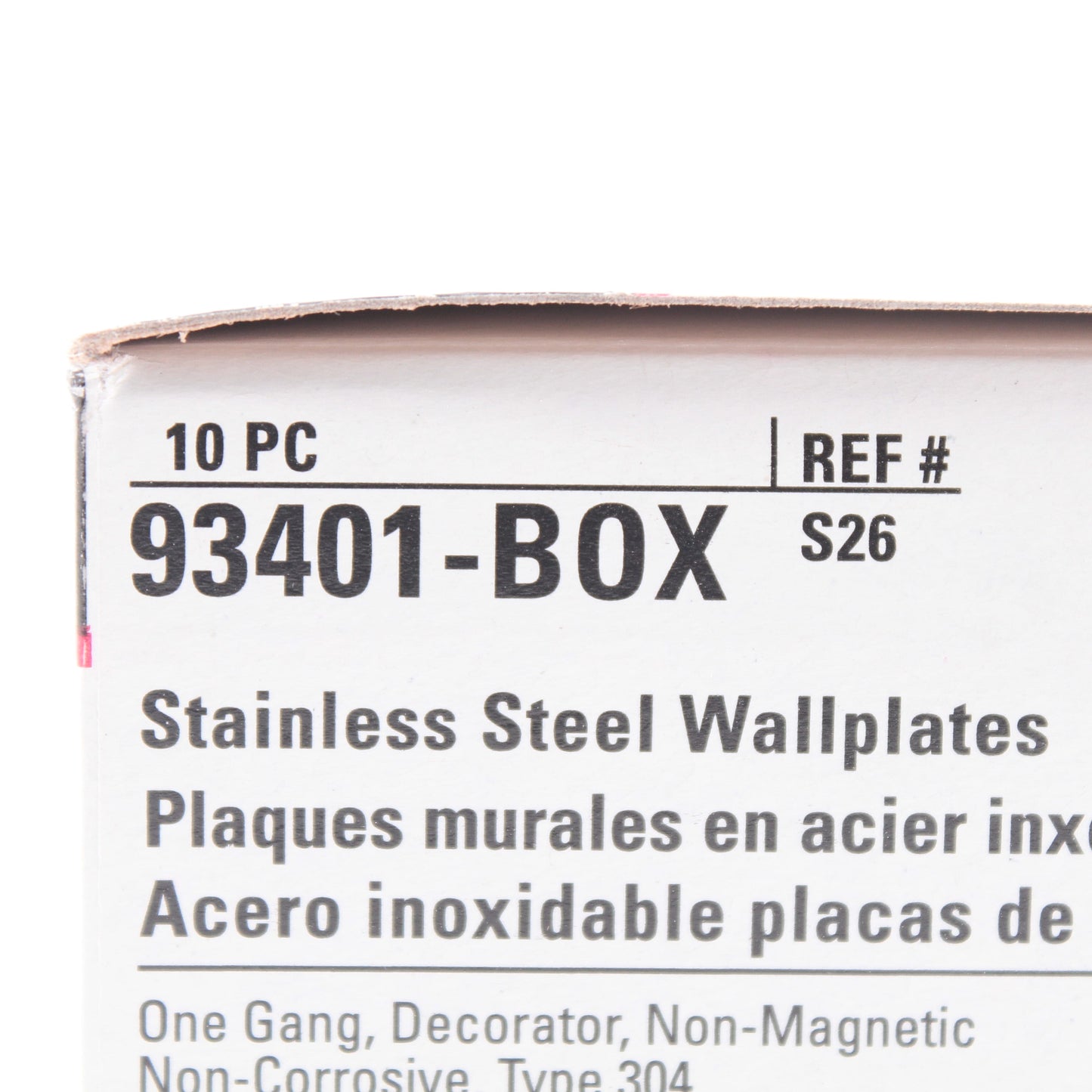 Cooper 93401 Non-Magnetic Stainless Steel GFCI Decorator Wallplate Covers 10pcs