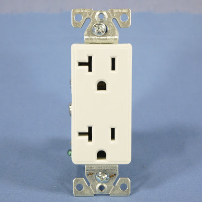 Cooper Aspire White Satin (Pale Gray) Decorator Receptacle Outlet 20A 9510WS