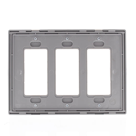 Cooper 9523SG Silver Granite 3-Gang Decorator Unbreakable Nylon Wallplate Cover