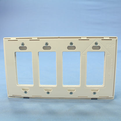 Cooper 9524WS White Satin Pale Gray 4-Gang Decorator Unbreakable Wallplate Cover