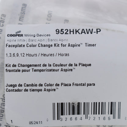 Cooper Aspire Alpine White Color Change Kit for 1,3,6,9,12 Hour Timer 952HKAW-P