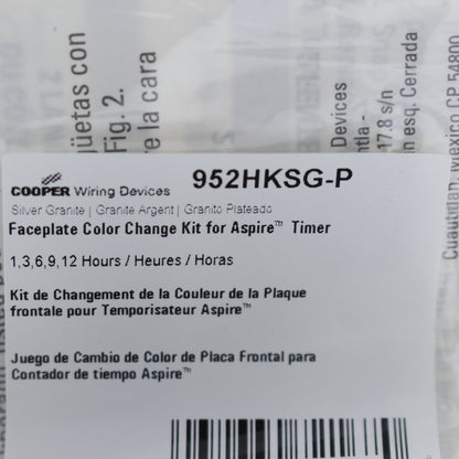 Aspire Silver Granite Color Change Kit for 1,3,6,9,12 Hour Timer 952HKSG-P