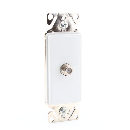 Cooper Aspire 9547WS White Satin (Pale Gray) Coax Cable CATV Video Jack Insert