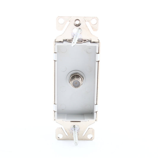 Cooper Aspire 9547WS White Satin (Pale Gray) Coax Cable CATV Video Jack Insert