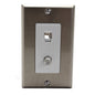 Cooper Bundle Phone/Coaxial Cable Combo Jack + Stainless Rocker Wallplate Cover