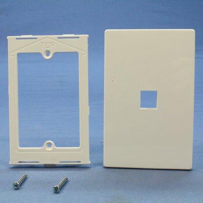 Cooper 9550WS White Satin Pale Gray 1-Gang 1-Port Nylon Mid-Size Wallplate Cover